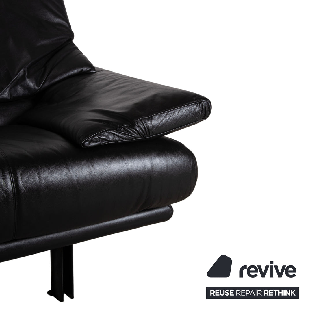 B&B Italia Alanda Leder Dreisitzer Schwarz Sofa Couch