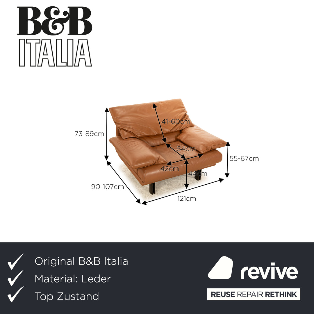 B&B Italia Alanda Leder Sessel Braun manuelle Funktion