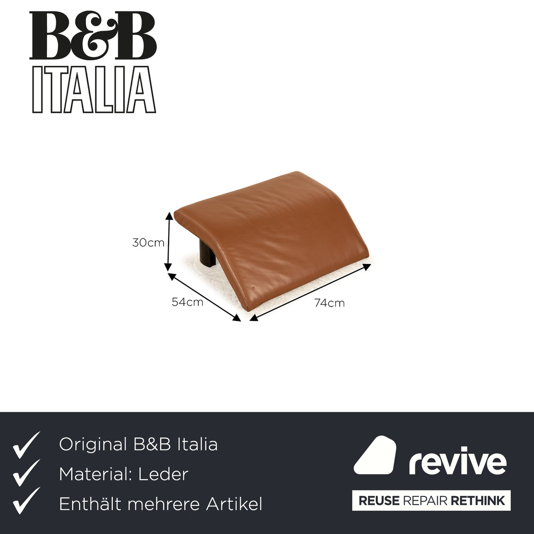 B&amp;B Italia Alanda ensemble de fauteuils en cuir marron fonction manuelle 2x fauteuils 2x tabourets