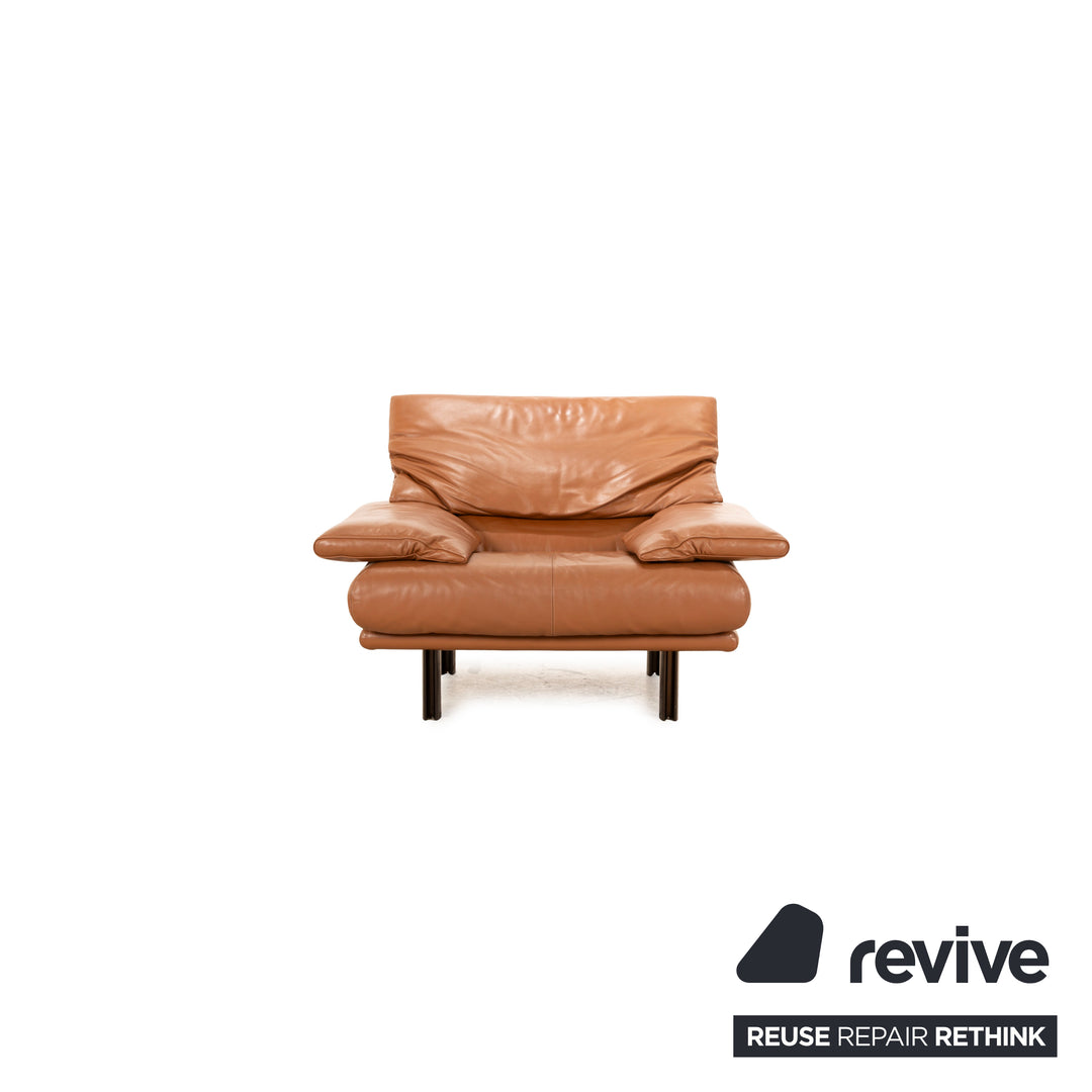B&amp;B Italia Alanda ensemble de fauteuils en cuir marron fonction manuelle fauteuil tabouret