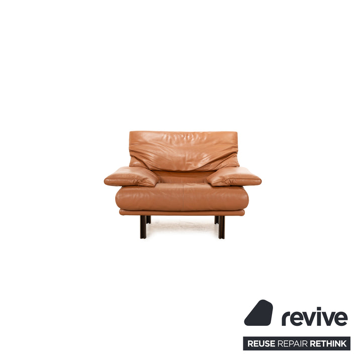 B&amp;B Italia Alanda ensemble de fauteuils en cuir marron fonction manuelle fauteuil tabouret