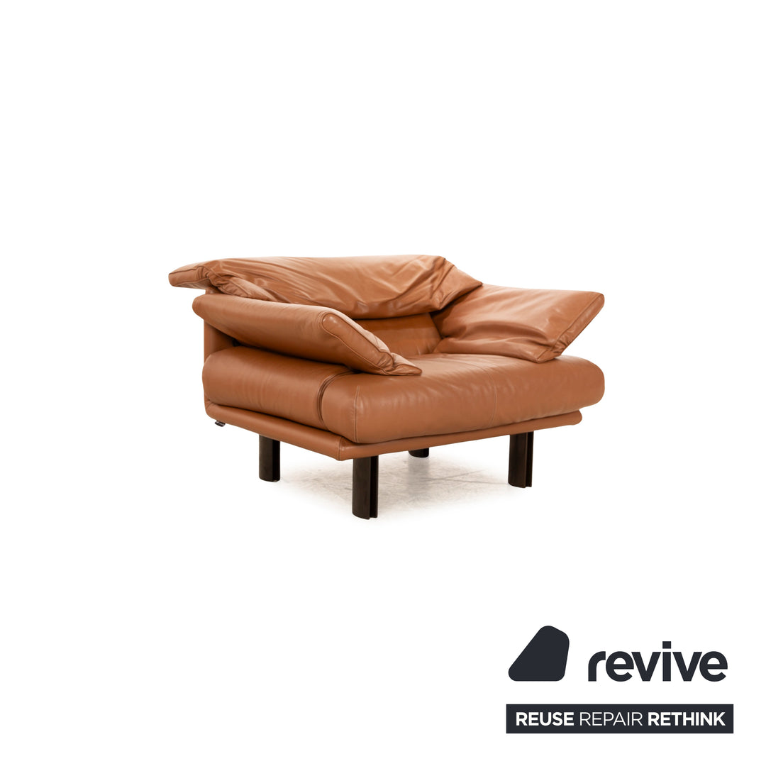 B&amp;B Italia Alanda ensemble de fauteuils en cuir marron fonction manuelle fauteuil tabouret