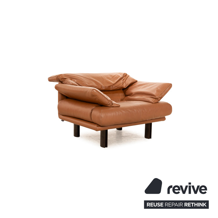 B&amp;B Italia Alanda ensemble de fauteuils en cuir marron fonction manuelle fauteuil tabouret