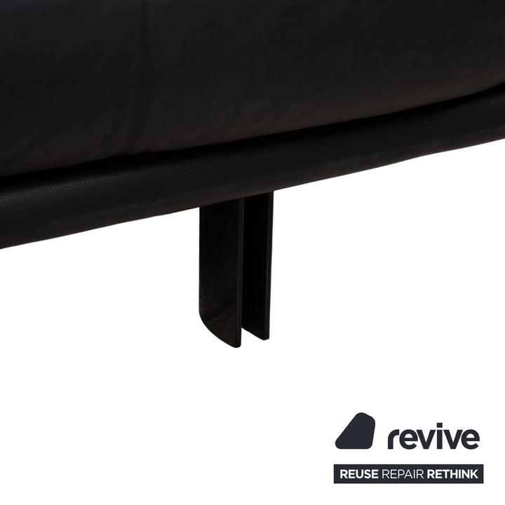 B&B Italia Alanda Leder Zweisitzer Schwarz Sofa Couch manuelle Funktion