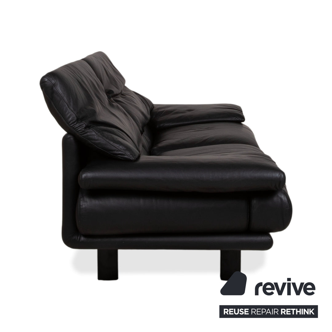 B&B Italia Alanda Leder Zweisitzer Schwarz Sofa Couch manuelle Funktion