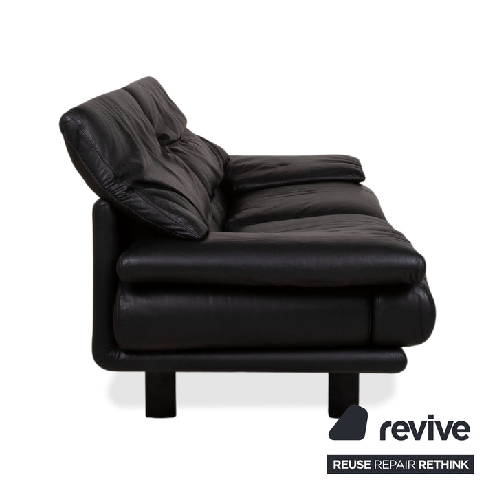 B&B Italia Alanda Leder Zweisitzer Schwarz Sofa Couch manuelle Funktion