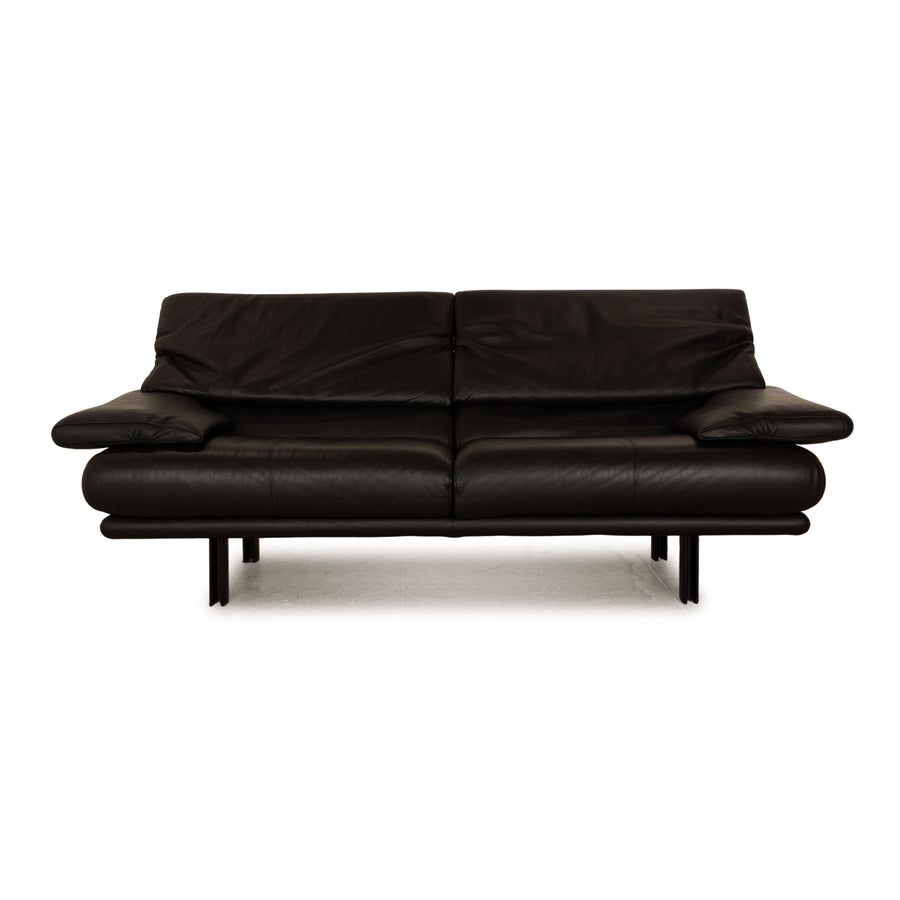 B&B Italia Alanda Leder Zweisitzer Schwarz Sofa Couch