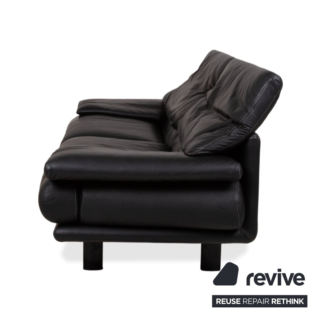 B&B Italia Alanda Leder Zweisitzer Schwarz Sofa Couch manuelle Funktion