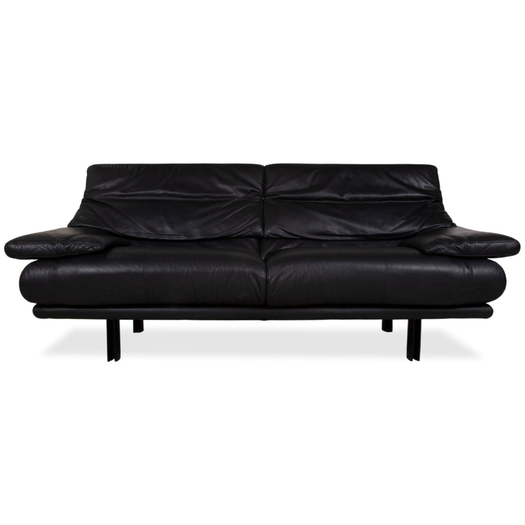 B&B Italia Alanda Leder Zweisitzer Schwarz Sofa Couch manuelle Funktion