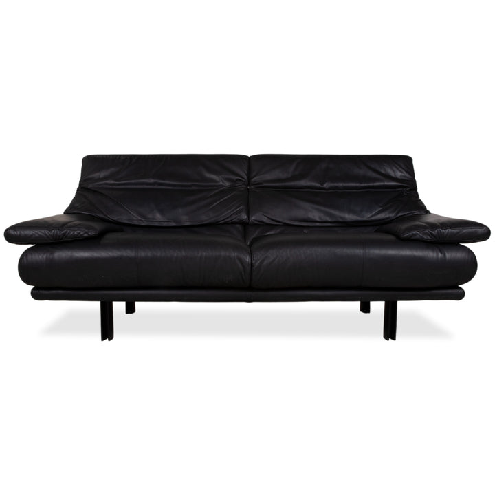 B&B Italia Alanda Leder Zweisitzer Schwarz Sofa Couch manuelle Funktion