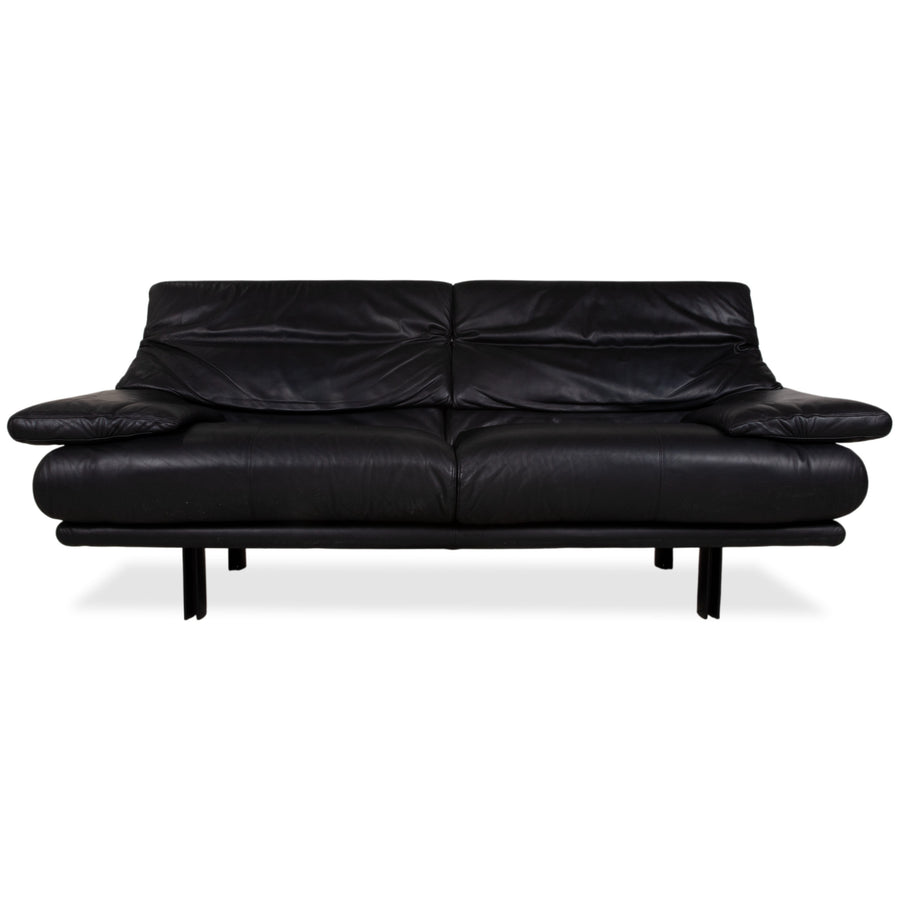 B&B Italia Alanda Leder Zweisitzer Schwarz Sofa Couch manuelle Funktion
