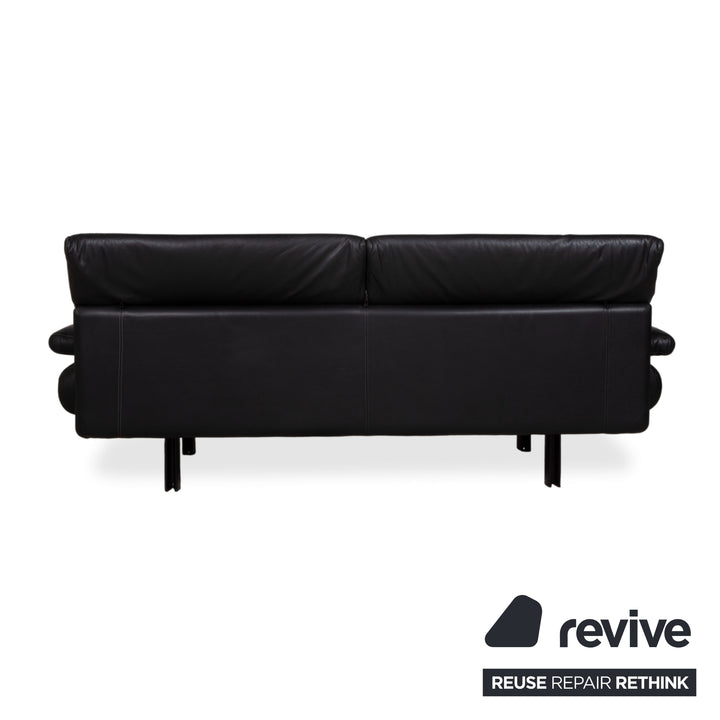 B&B Italia Alanda Leder Zweisitzer Schwarz Sofa Couch manuelle Funktion