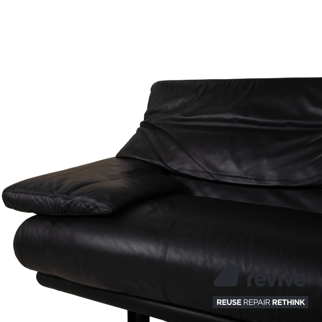 B&B Italia Alanda Leder Zweisitzer Schwarz Sofa Couch manuelle Funktion