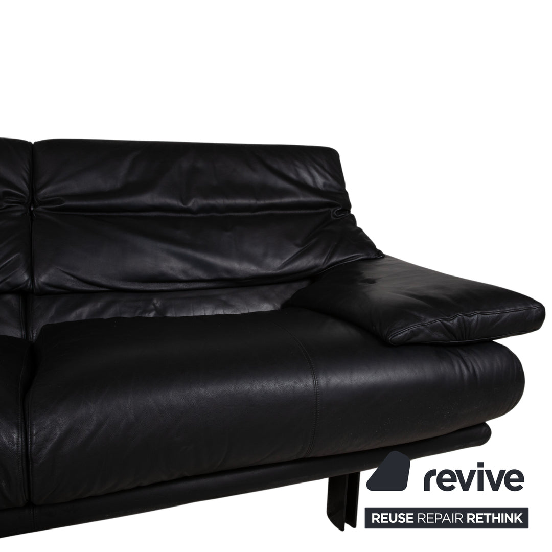 B&B Italia Alanda Leder Zweisitzer Schwarz Sofa Couch manuelle Funktion