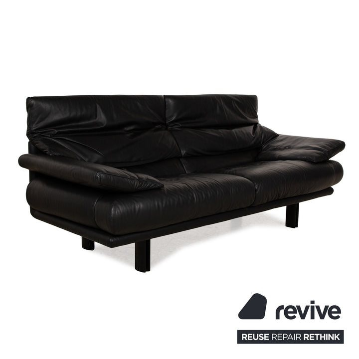 B&B Italia Alanda Leder Zweisitzer Schwarz Sofa Couch