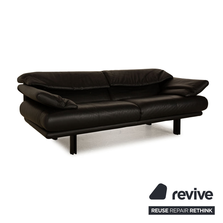 B&B Italia Alanda Leder Zweisitzer Schwarz Sofa Couch