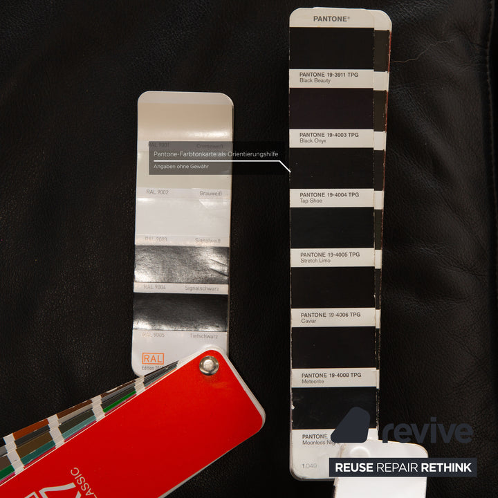 B&B Italia Alanda Leder Dreisitzer Schwarz Sofa Couch manuelle Funktion