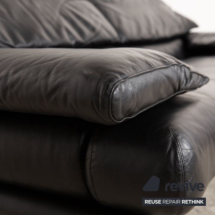 B&amp;B Italia Alanda Canapé deux places en cuir noir avec fonction manuelle