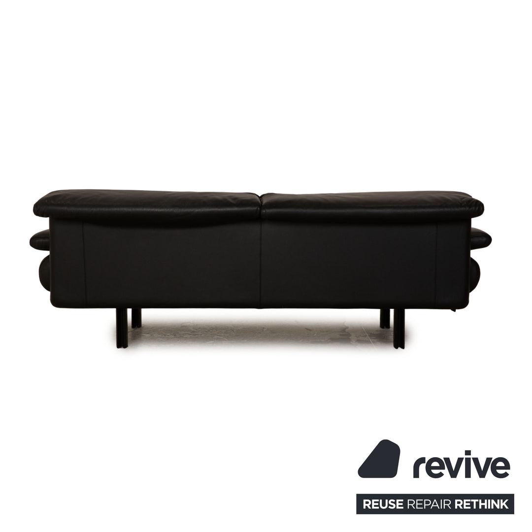 B&B Italia Alanda Leder Dreisitzer Schwarz Sofa Couch manuelle Funktion