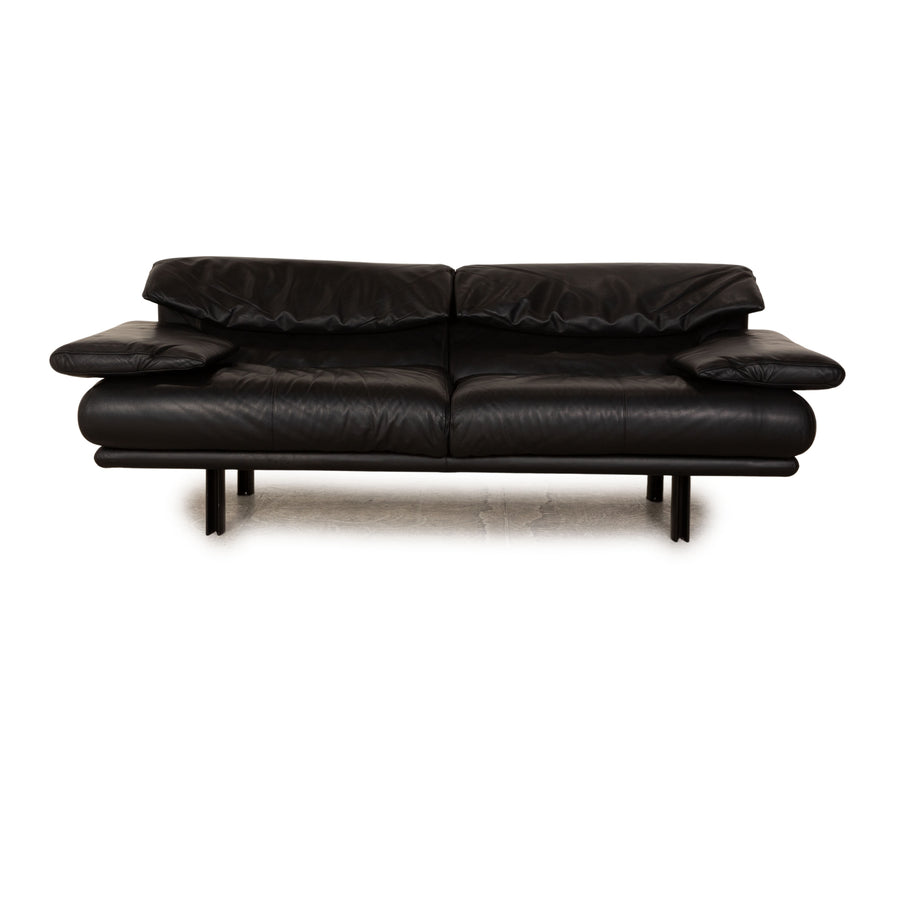 B&B Italia Alanda Leder Dreisitzer Schwarz Sofa Couch manuelle Funktion