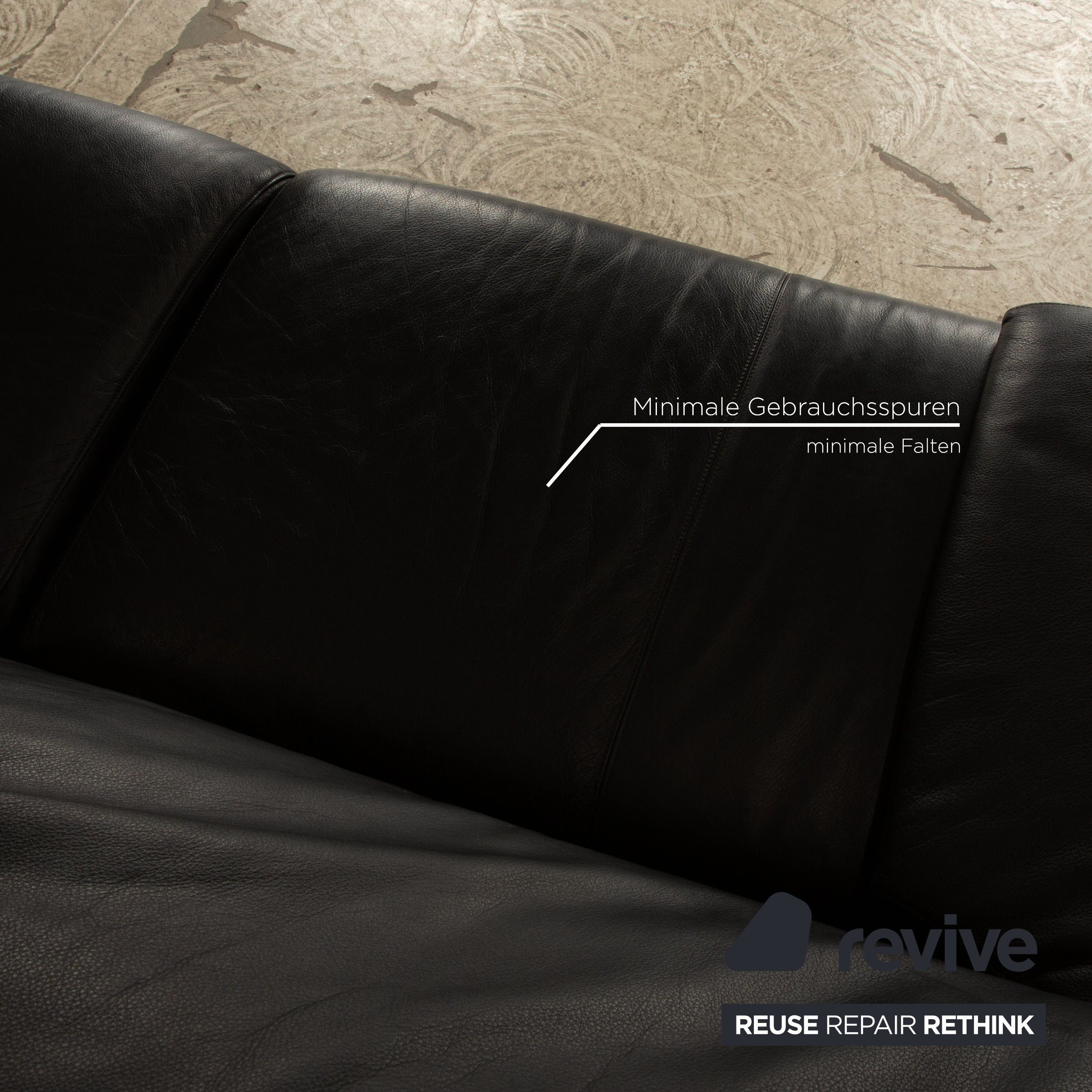 B&B Italia Zweisitzer Alanda Schwarz Leder - 2. Hand - Revive.de
