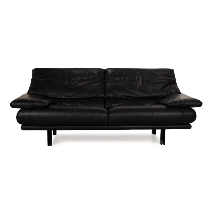 B&B Italia Alanda Leder Zweisitzer Schwarz Sofa Couch