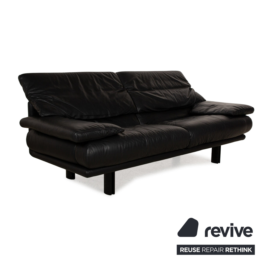 B&B Italia Alanda Leder Zweisitzer Schwarz Sofa Couch