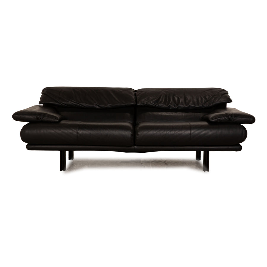 B&B Italia Alanda Leder Zweisitzer Sofa Couch Schwarz manuelle Funktion