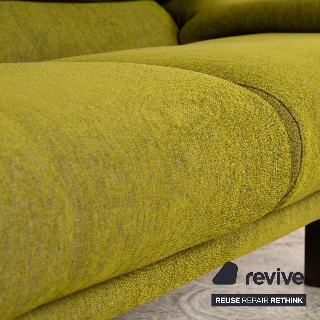 B&B Italia Alanda Stoff Dreisitzer Grün Sofa Couch manuelle Funktion Neubezug