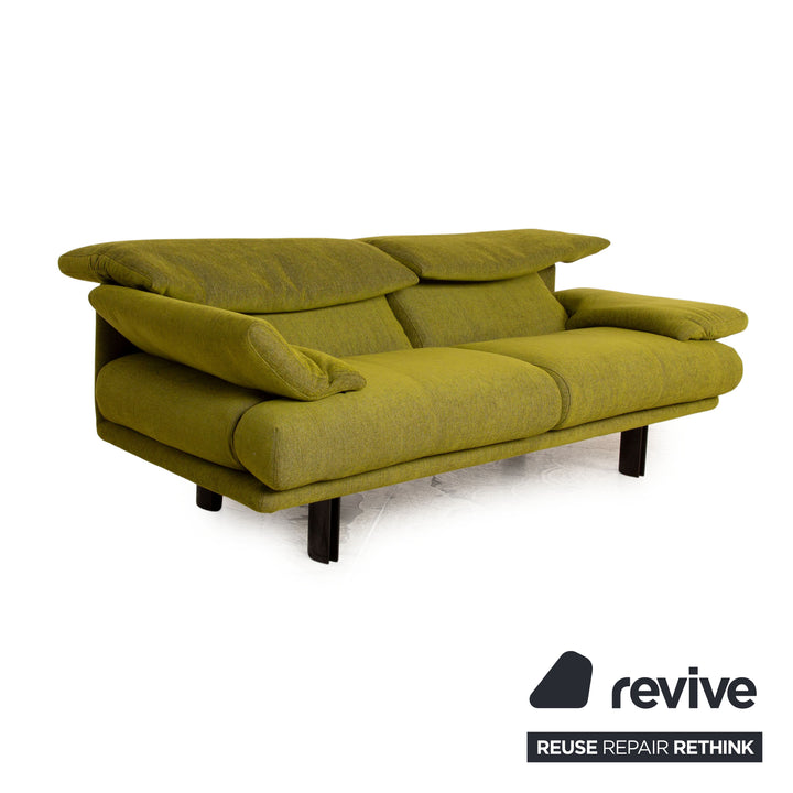 B&B Italia Alanda Stoff Dreisitzer Grün Sofa Couch manuelle Funktion Neubezug