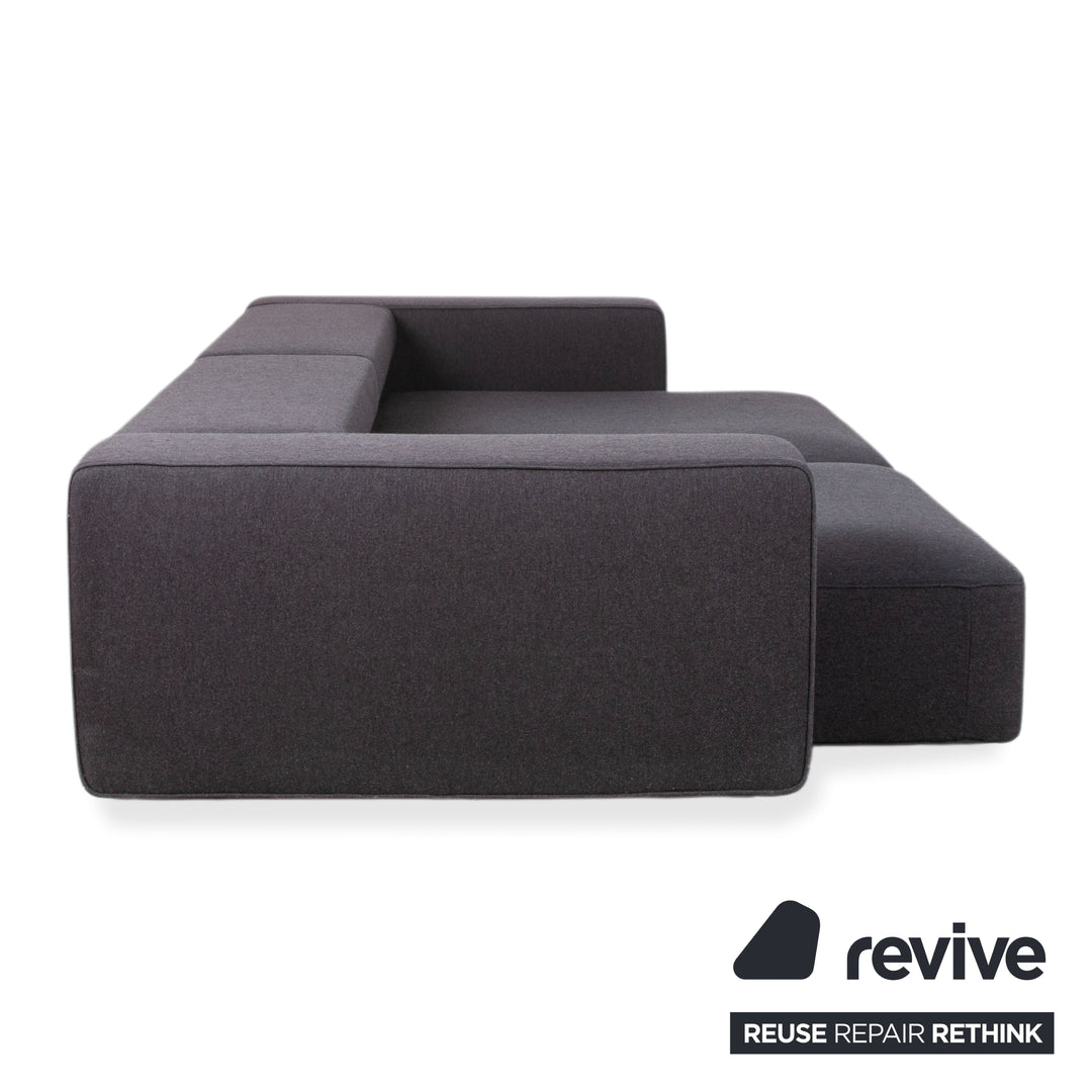 B&B Italia Andy Fabric Three-Seater Grey Anthracite Sofa Couch Manual Function
