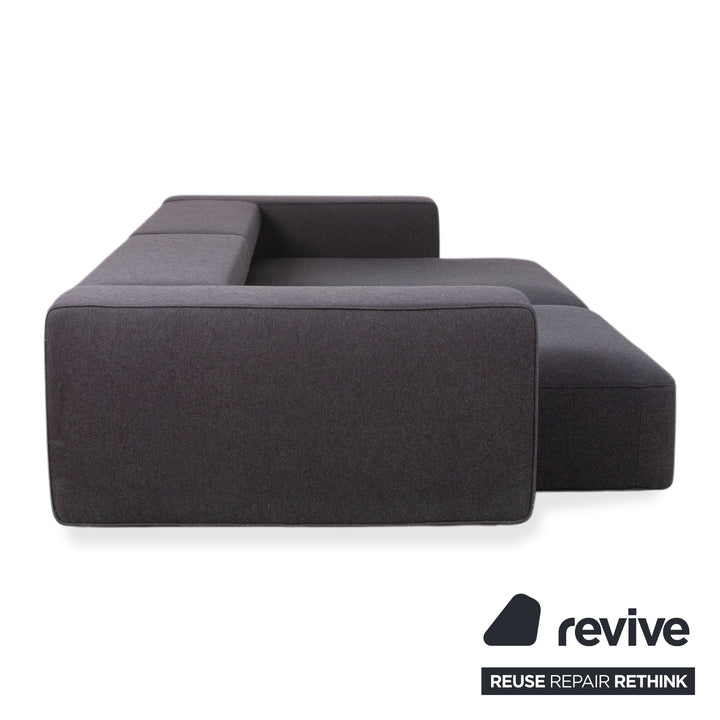 B&B Italia Andy Fabric Three-Seater Grey Anthracite Sofa Couch Manual Function