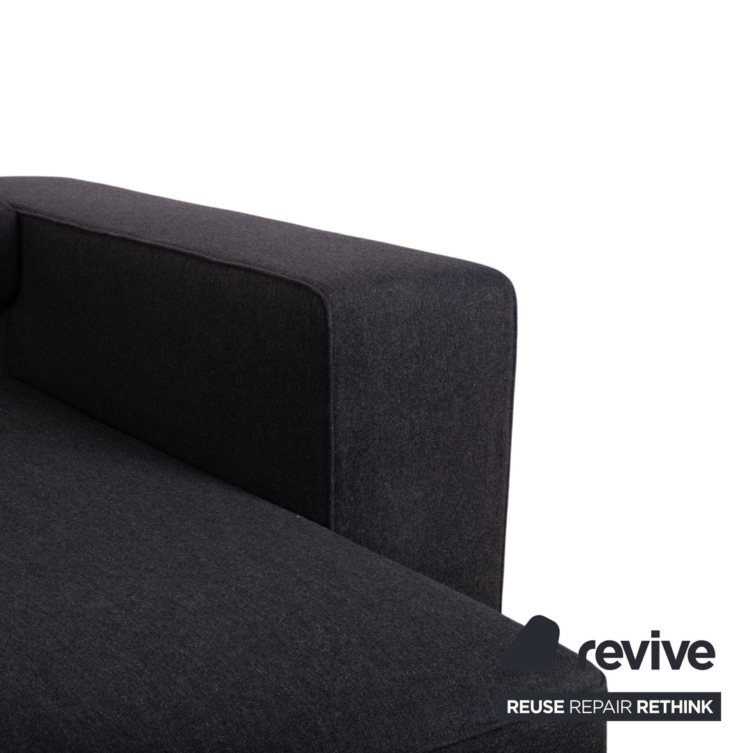 B&B Italia Andy Fabric Three-Seater Grey Anthracite Sofa Couch Manual Function