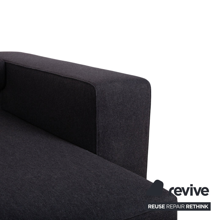 B&B Italia Andy Fabric Three-Seater Grey Anthracite Sofa Couch Manual Function