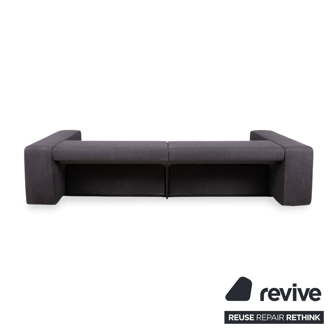 B&B Italia Andy Fabric Three-Seater Grey Anthracite Sofa Couch Manual Function