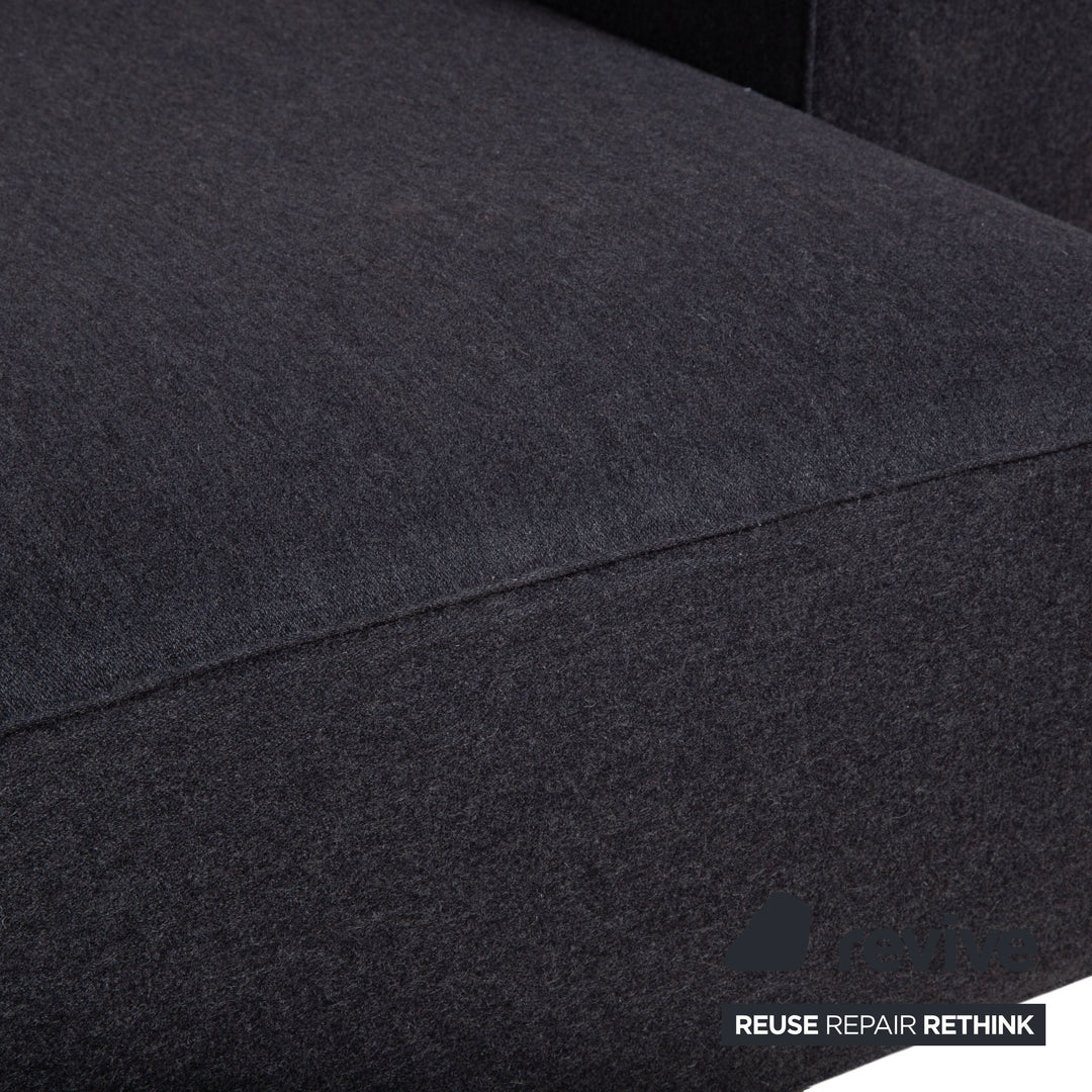B&B Italia Andy Fabric Three-Seater Grey Anthracite Sofa Couch Manual Function