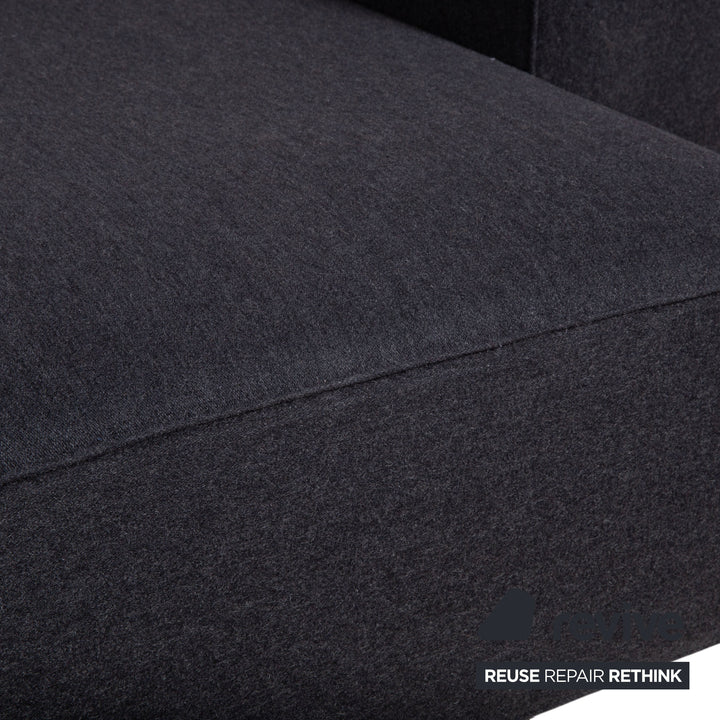 B&B Italia Andy Fabric Three-Seater Grey Anthracite Sofa Couch Manual Function