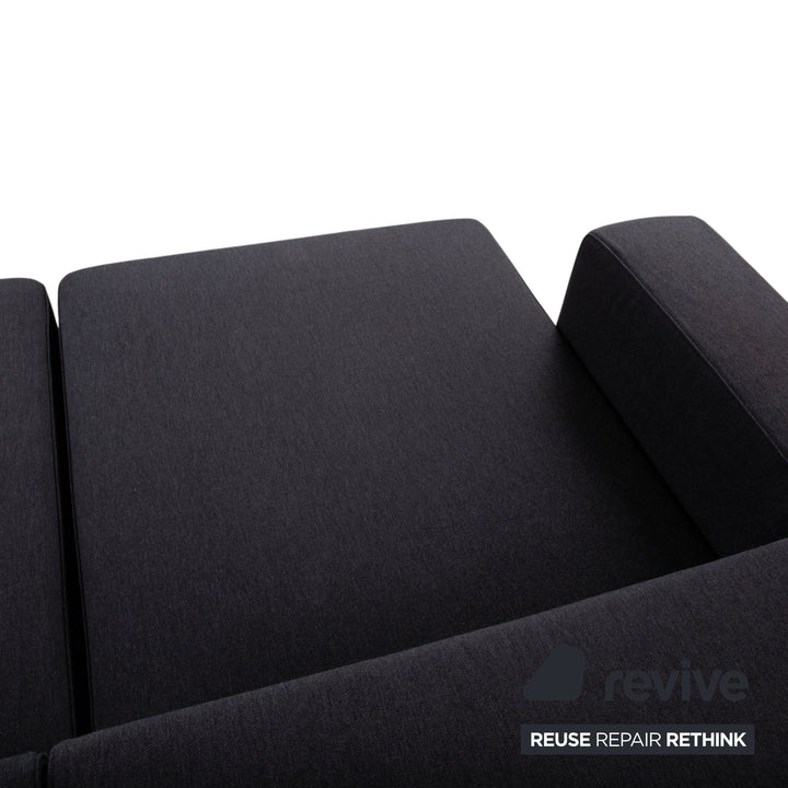 B&B Italia Andy Fabric Three-Seater Grey Anthracite Sofa Couch Manual Function