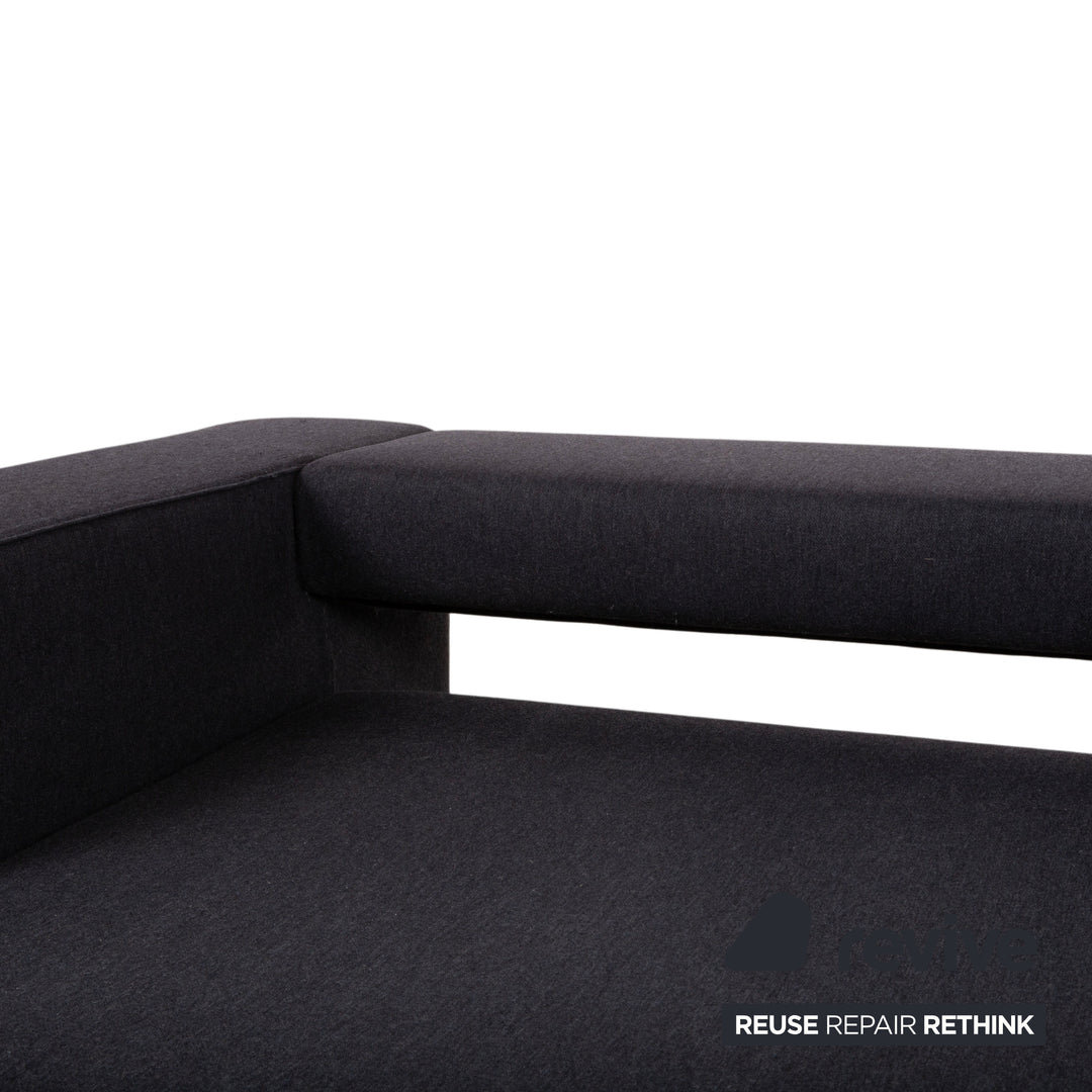 B&B Italia Andy Fabric Three-Seater Grey Anthracite Sofa Couch Manual Function