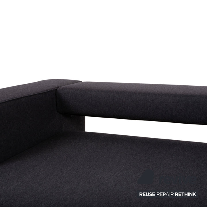 B&B Italia Andy Fabric Three-Seater Grey Anthracite Sofa Couch Manual Function