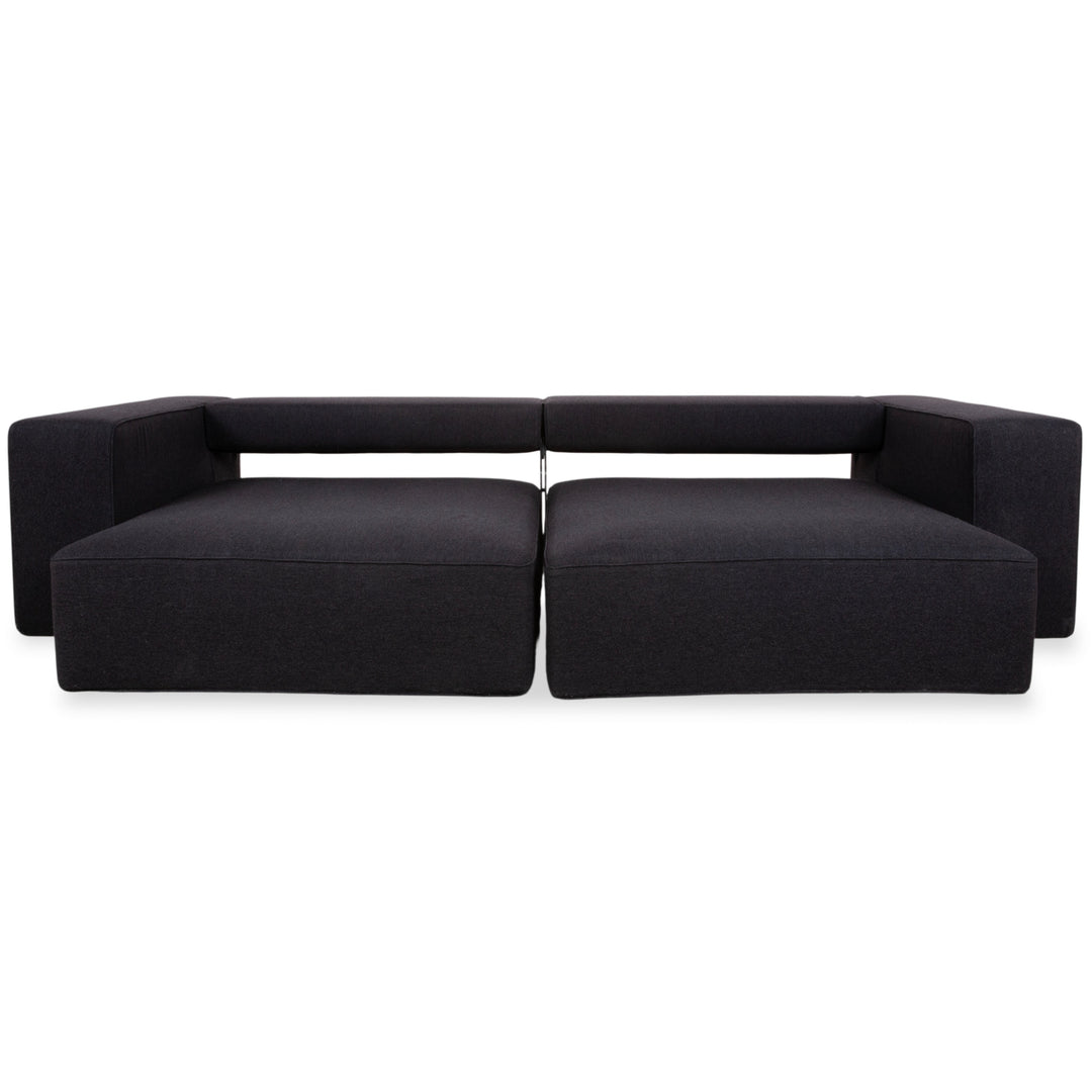 B&B Italia Andy Fabric Three-Seater Grey Anthracite Sofa Couch Manual Function