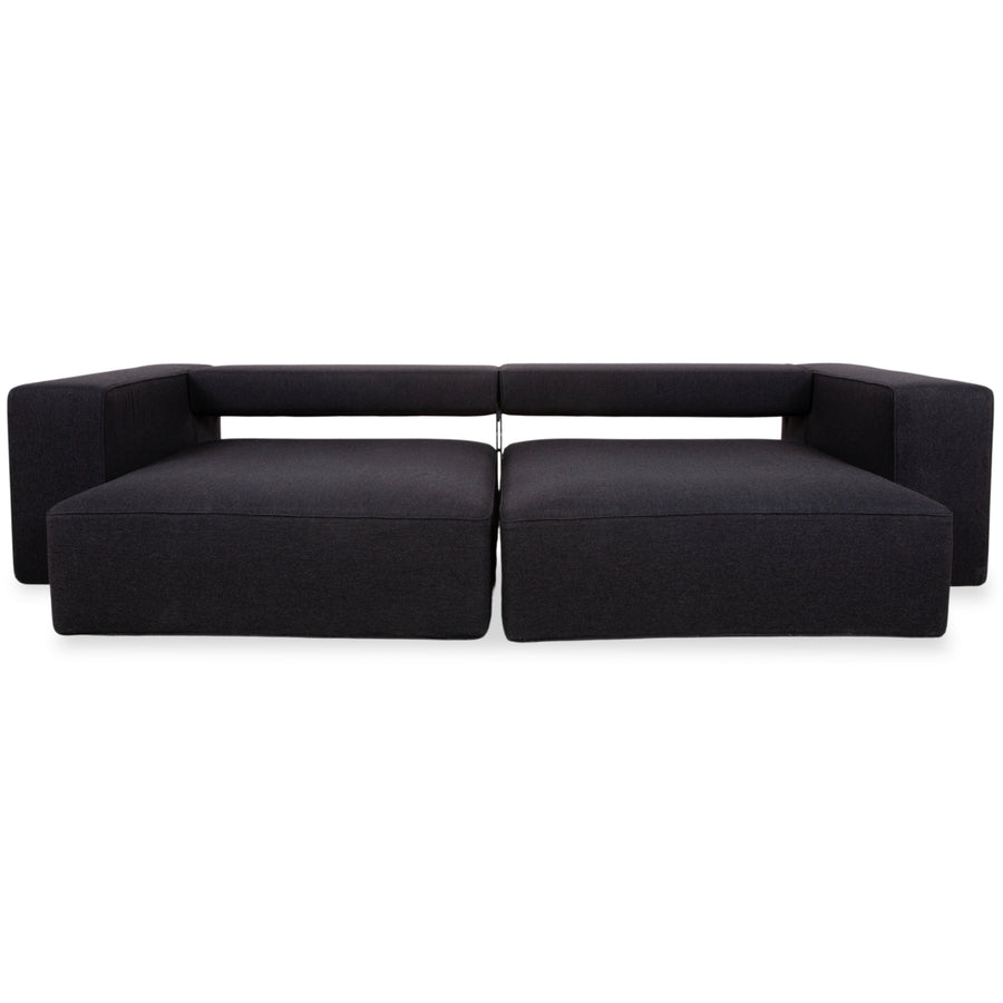 B&B Italia Andy Fabric Three-Seater Grey Anthracite Sofa Couch Manual Function