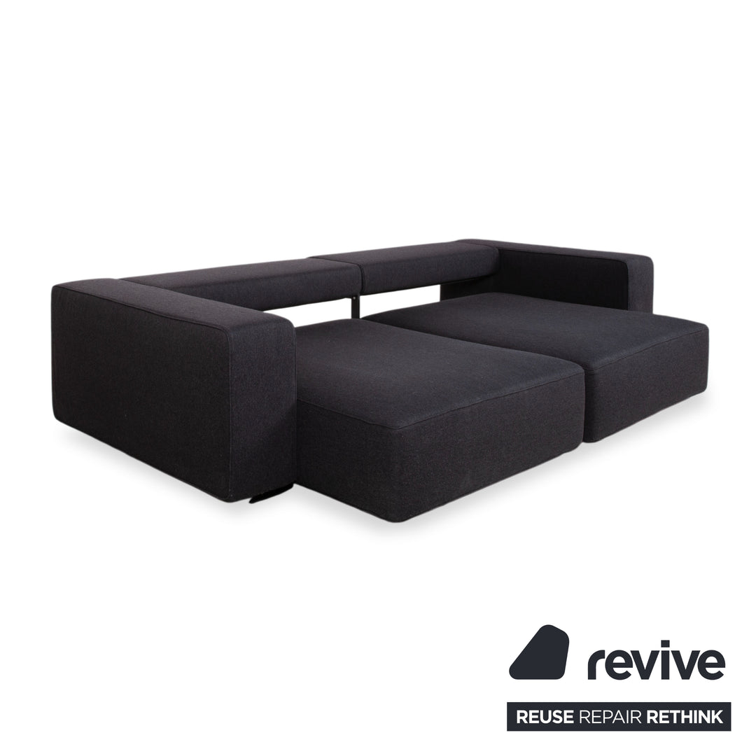 B&B Italia Andy Fabric Three-Seater Grey Anthracite Sofa Couch Manual Function