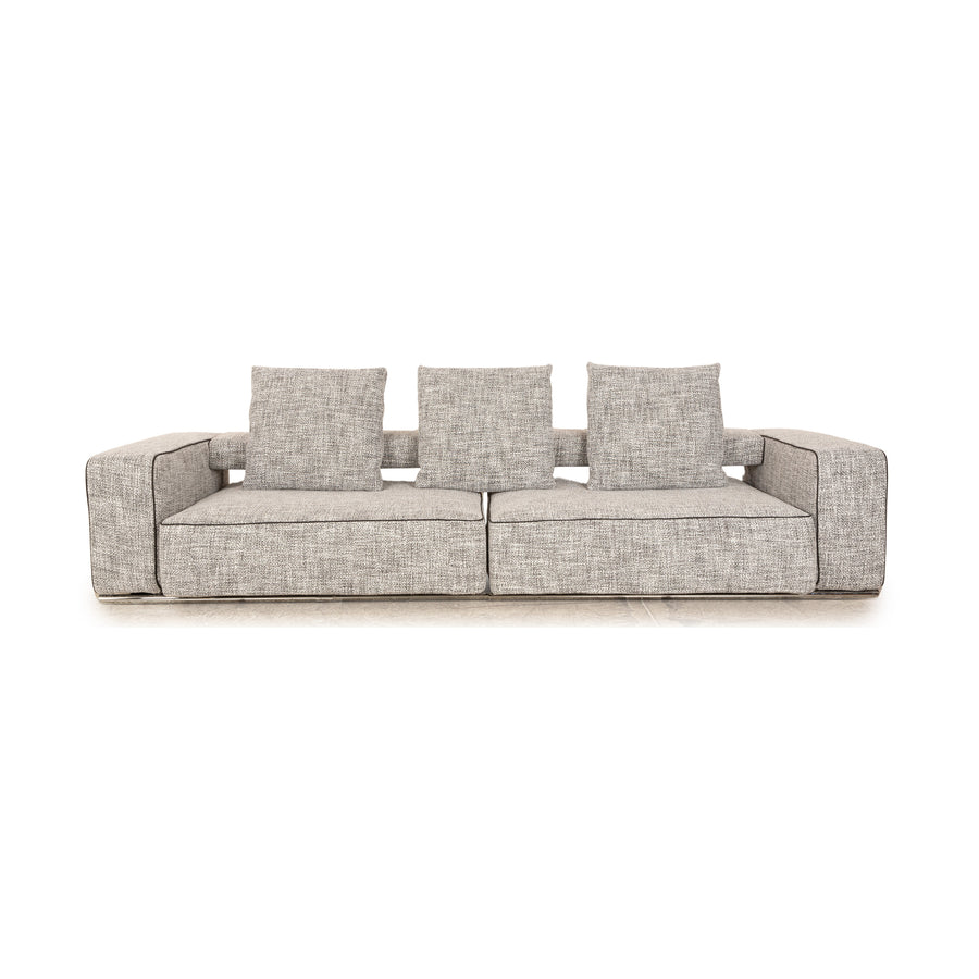 B&B Italia Andy Stoff Viersitzer Grau Sofa Couch manuelle Funktion Neubezug