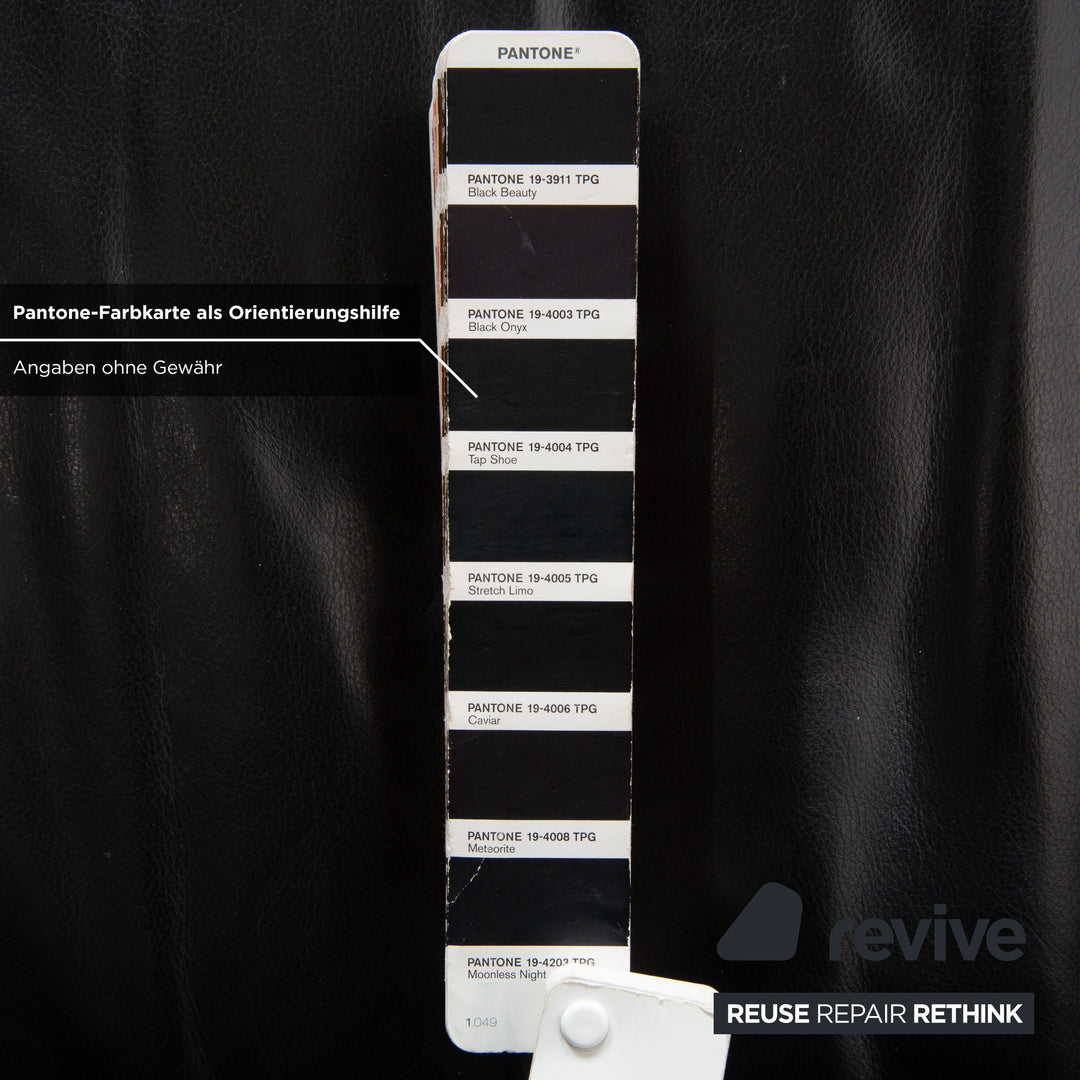 Canapé trois places B&amp;B Italia Arca en cuir noir à réglage manuel