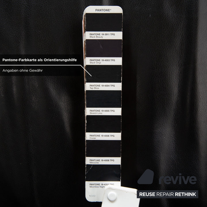 Canapé trois places B&amp;B Italia Arca en cuir noir à réglage manuel