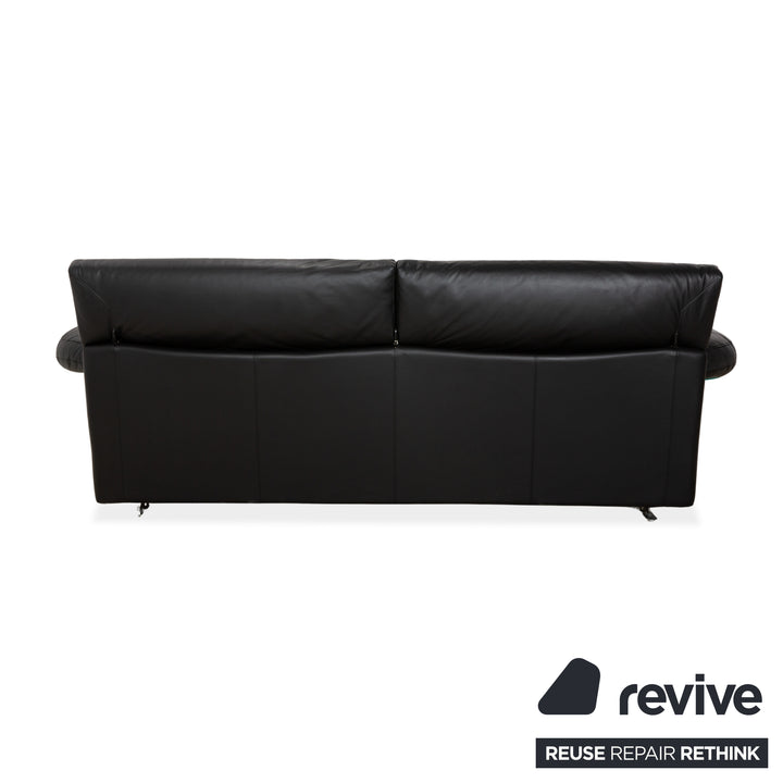 Canapé trois places B&amp;B Italia Arca en cuir noir à réglage manuel