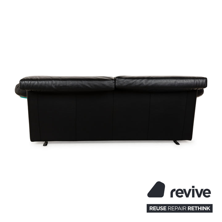 B&B Italia Arca Leder Zweisitzer Schwarz Sofa Couch manuelle Funktion