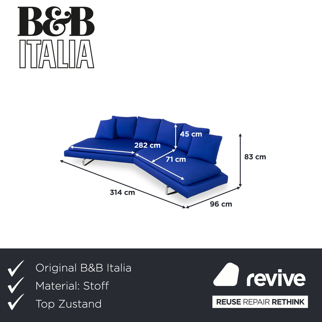 B&B Italia Arne Stoff Ecksofa Blau Sofa Couch