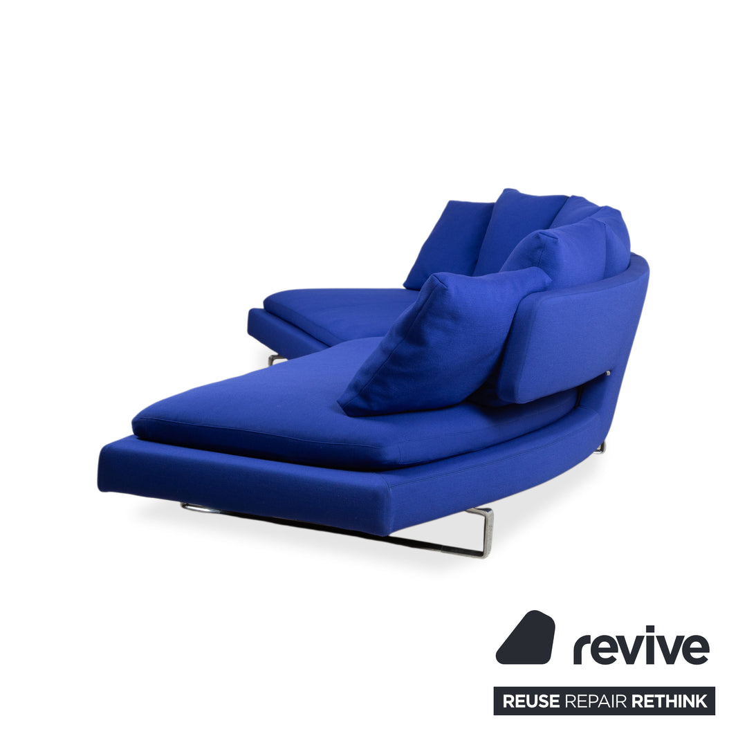 B&B Italia Arne Stoff Ecksofa Blau Sofa Couch